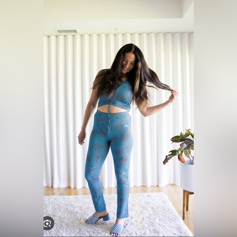 Like New | Paloma Wool Lohan swirl pants in Mosaic Blue - size small - Picture 2 of 2